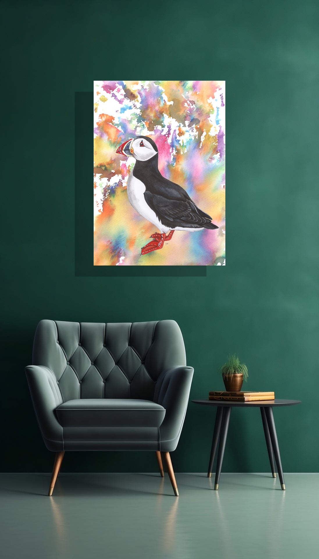 Wanddecoratie "Papegaaiduiker | Een explosie van kleur"