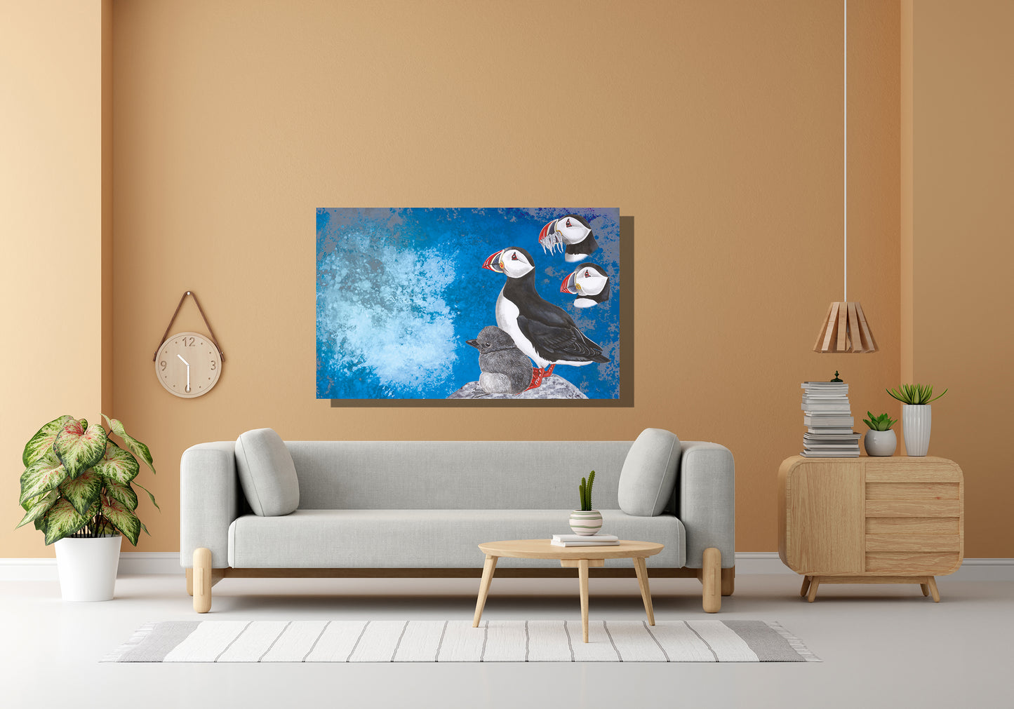 Wanddecoratie "Papegaaiduikers in avondschemering"