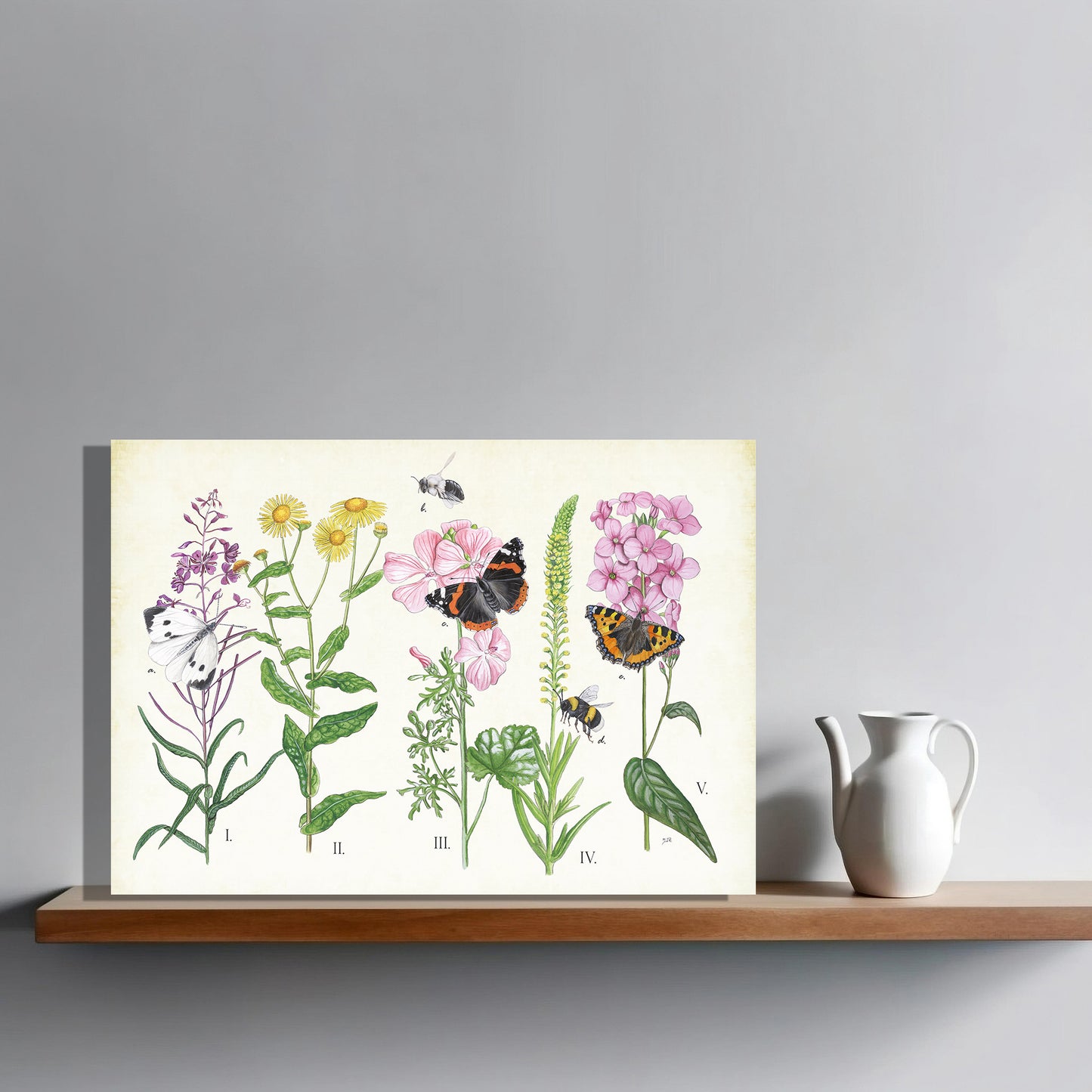 Wanddecoratie "Planten en haar insecten"
