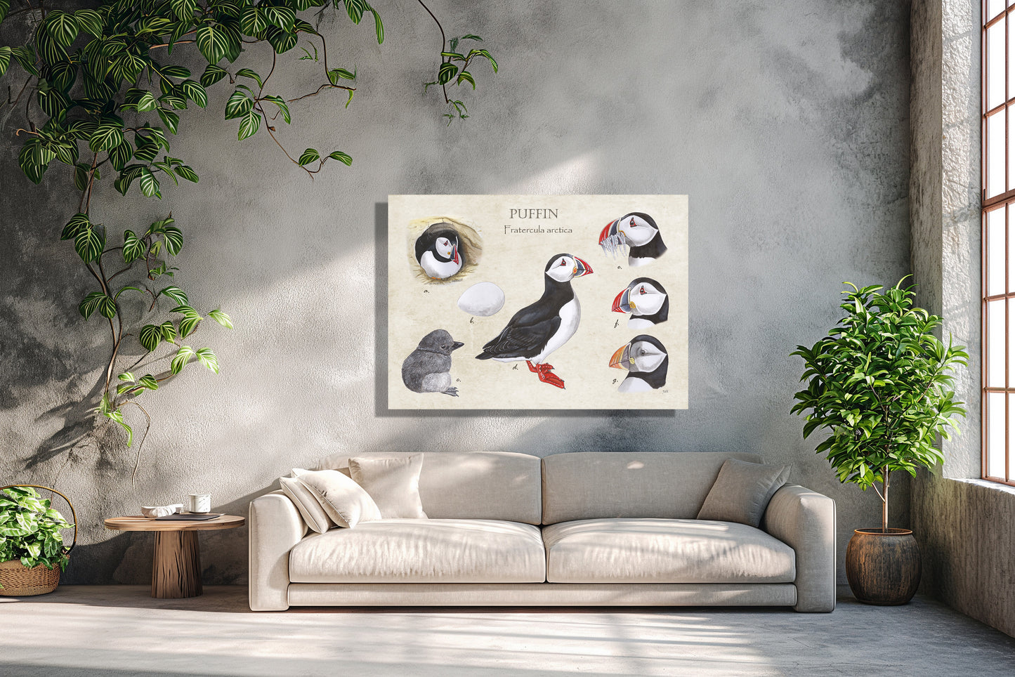 Wanddecoratie "Puffin"