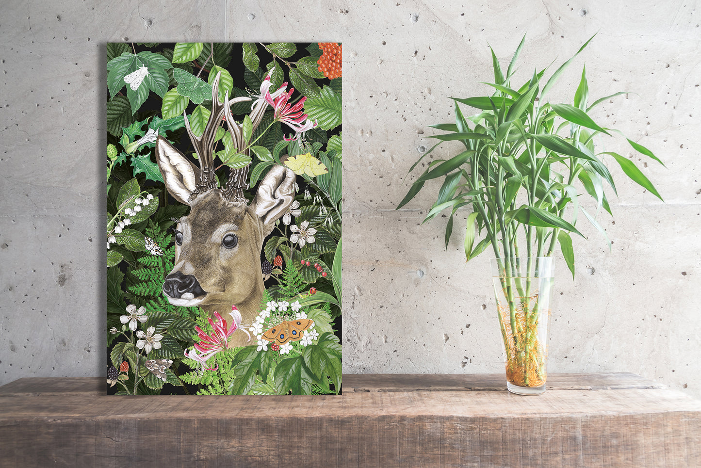 Wanddecoratie "Ree in het wild"