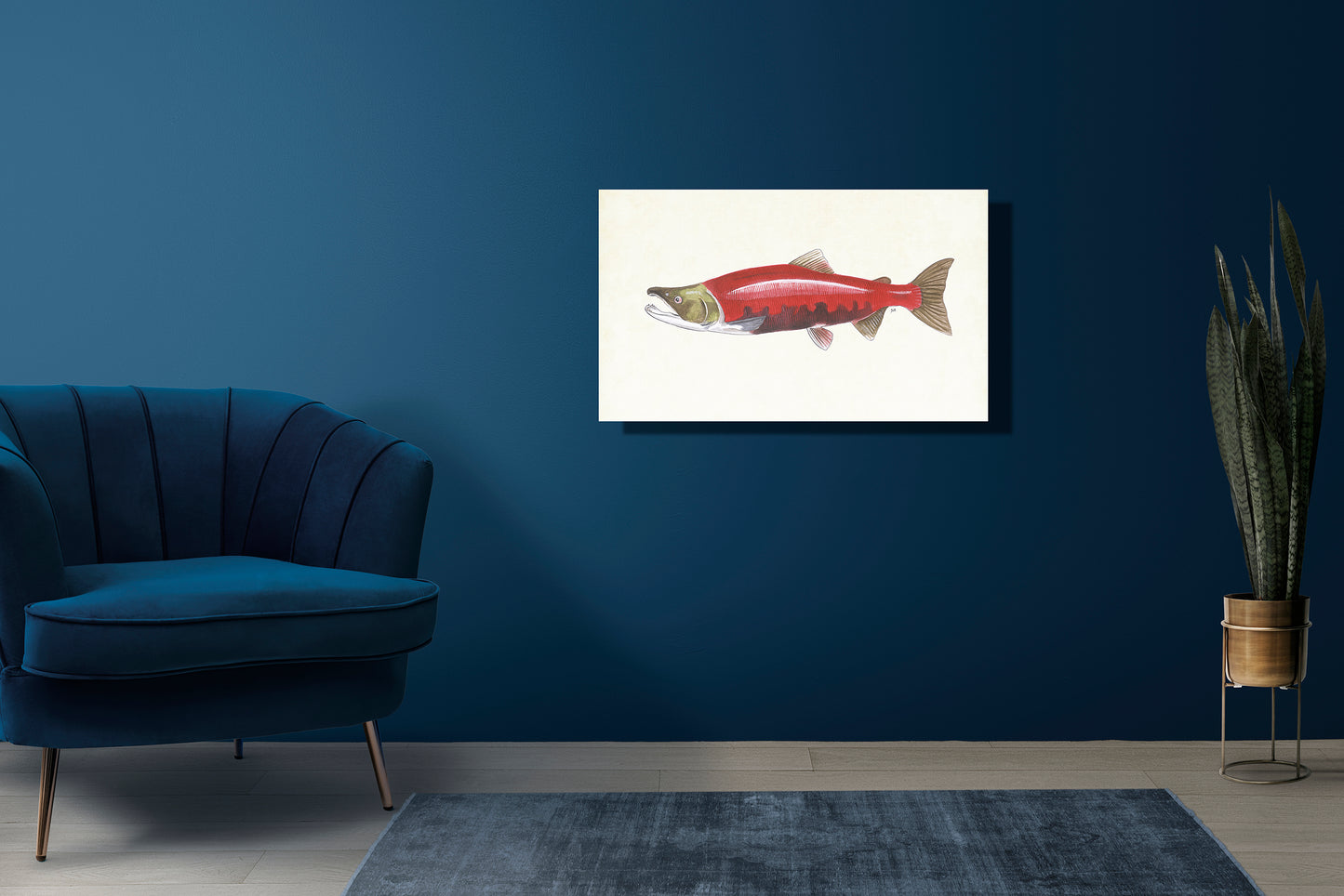 Wanddecoratie "Rode zalm"