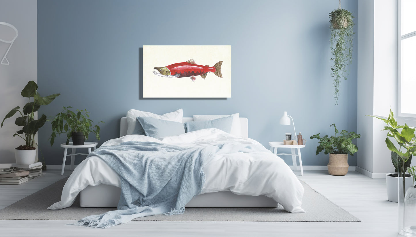 Wanddecoratie "Rode zalm"