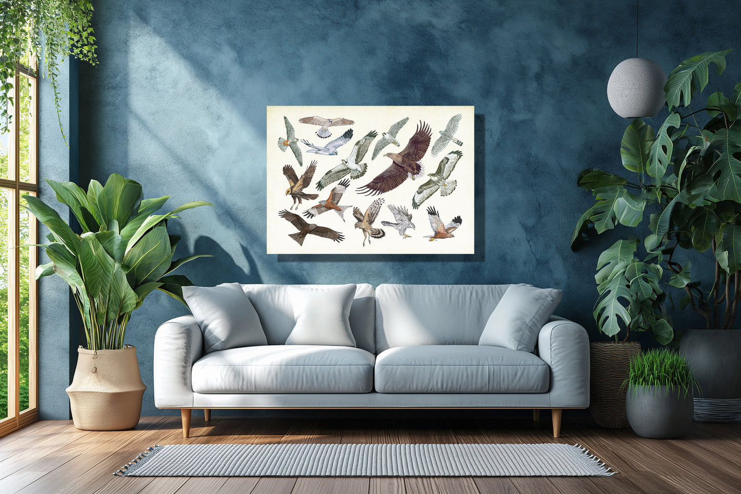 Wanddecoratie "Roofvogels in vlucht"
