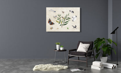 Wanddecoratie "Schietwilg en haar insecten"