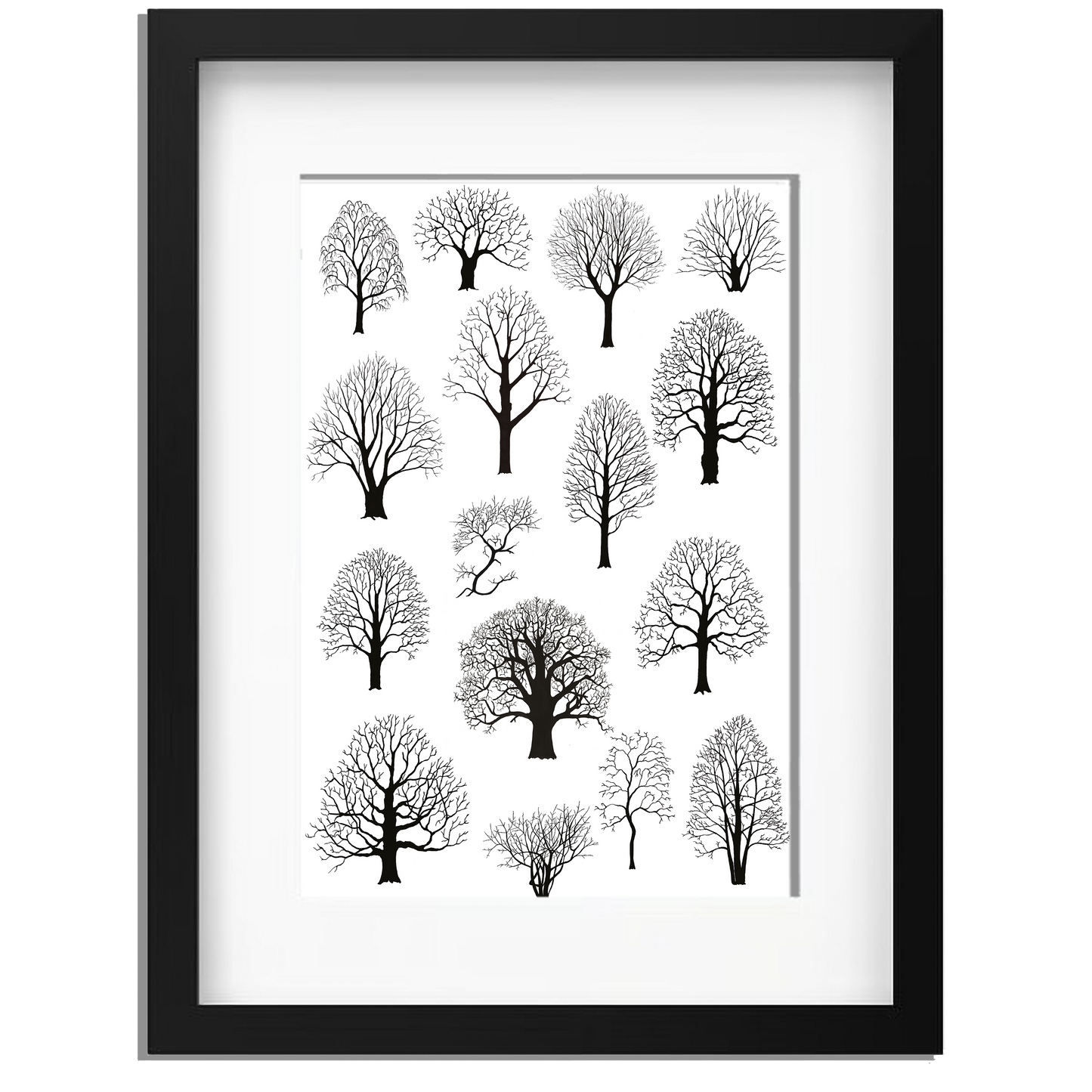 Ingelijst "Silhouetten van bomen"