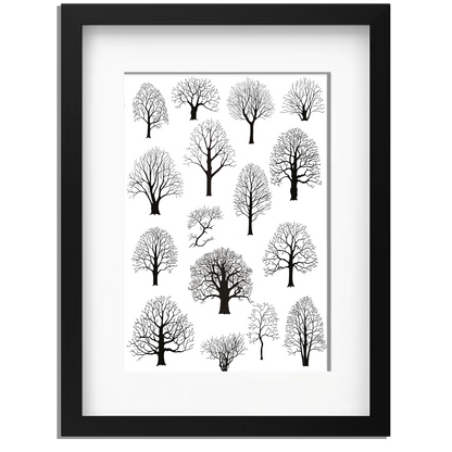 Ingelijst "Silhouetten van bomen"
