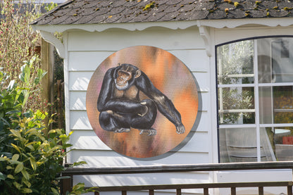Tuinposter Cirkel "Chimpansee"
