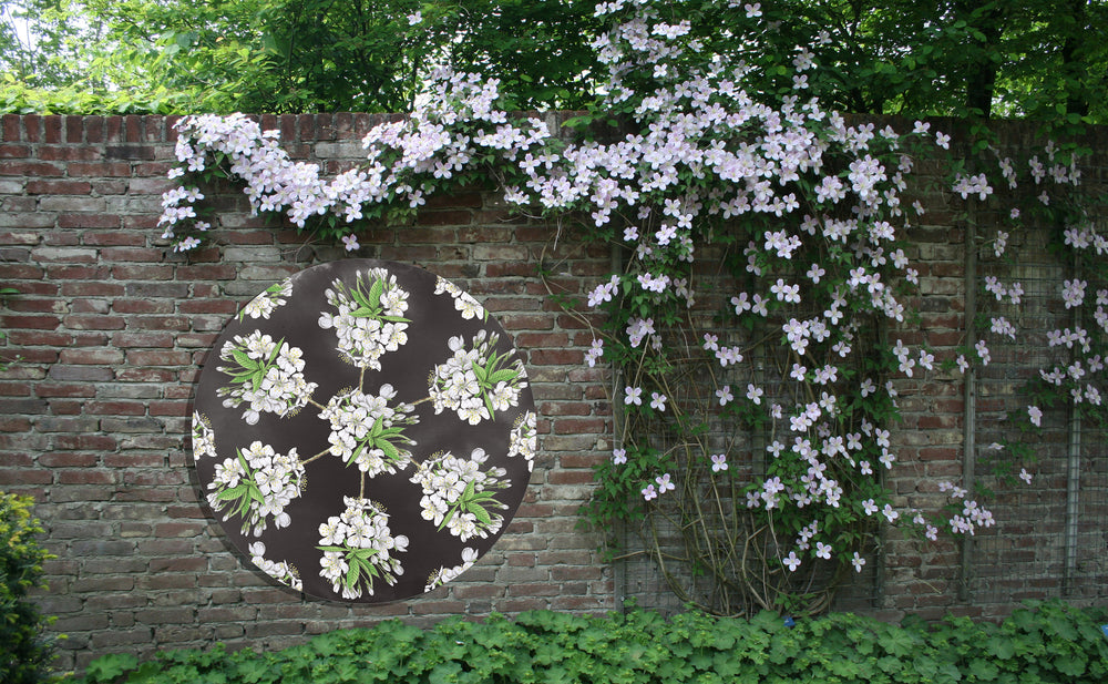 Tuinposter Cirkel "Bloesems zoete kers in de nacht"
