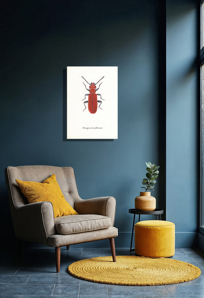 Wanddecoratie "Vermiljoenkever"