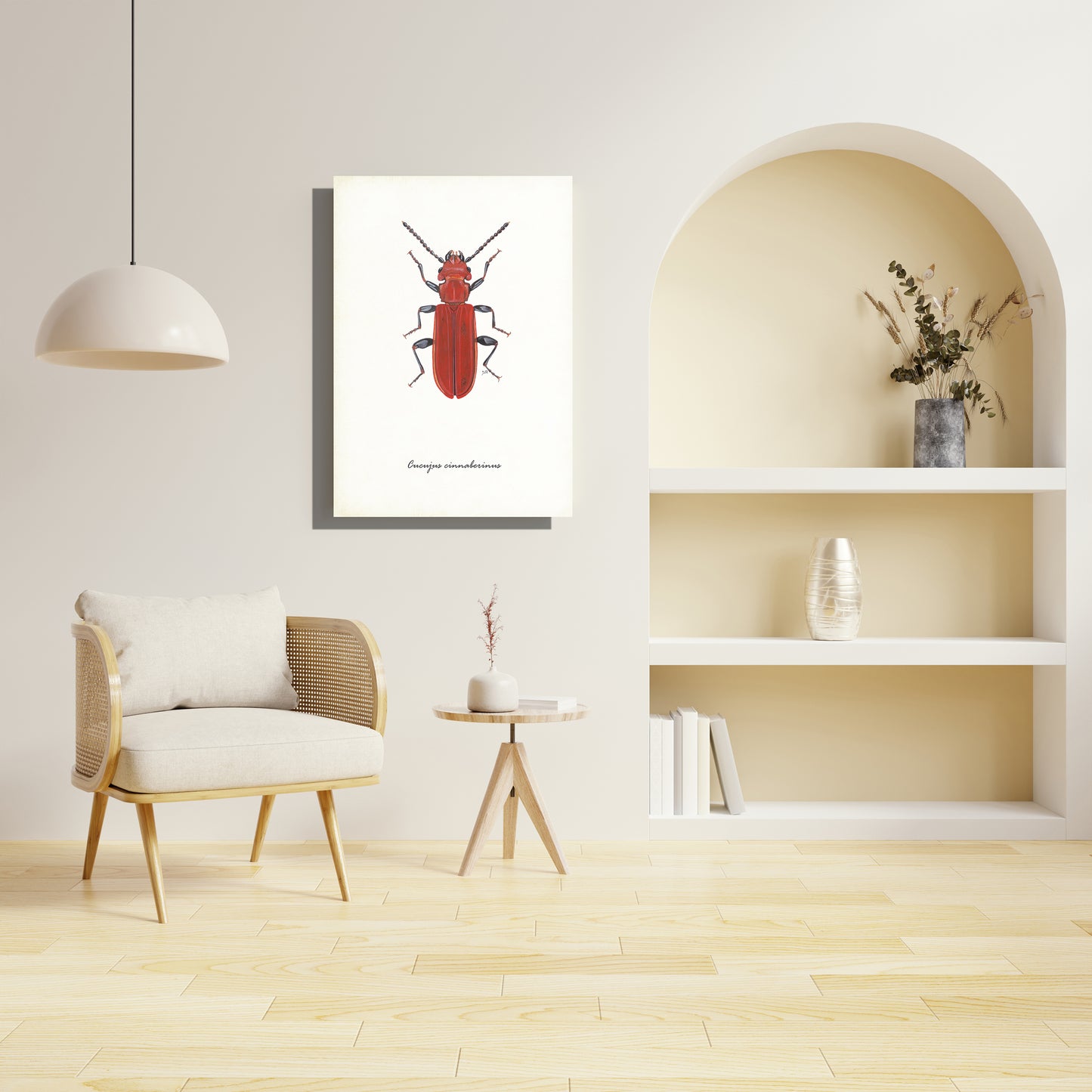 Wanddecoratie "Vermiljoenkever"