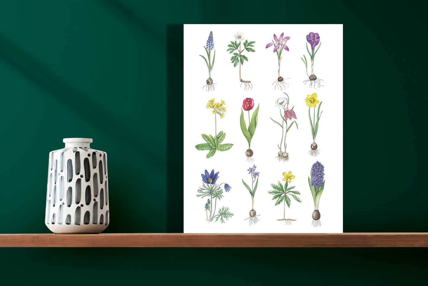 Wanddecoratie "Voorjaarsbloeiers"