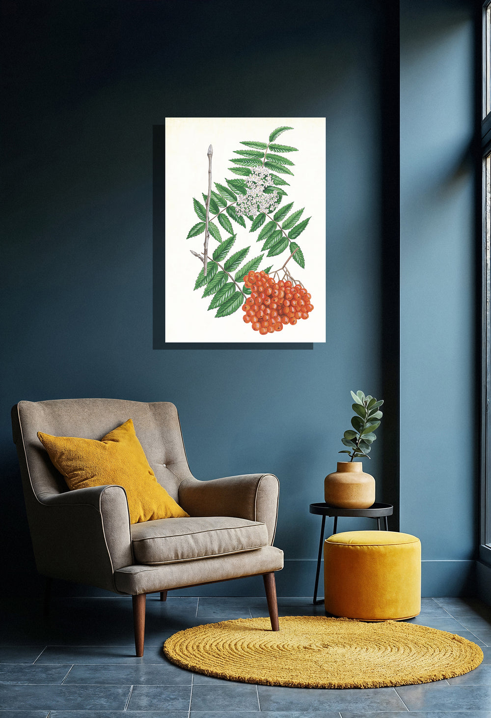 Wanddecoratie "Wilde lijsterbes, het leven van"