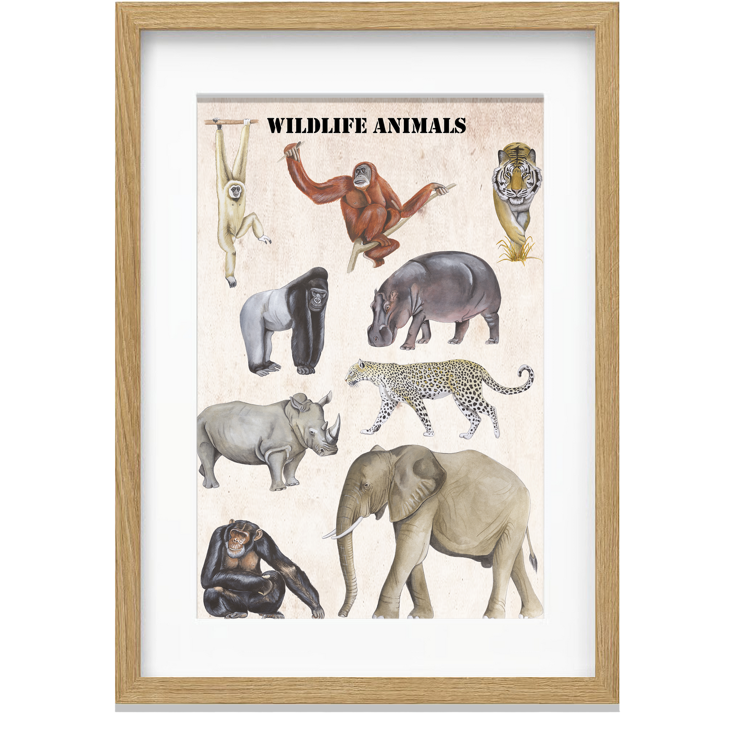 Ingelijst "Wildlife Animals"