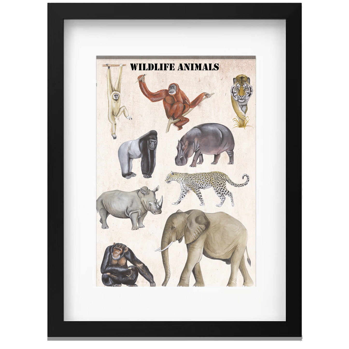 Ingelijst "Wildlife Animals"