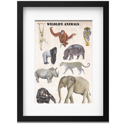 Ingelijst "Wildlife Animals"