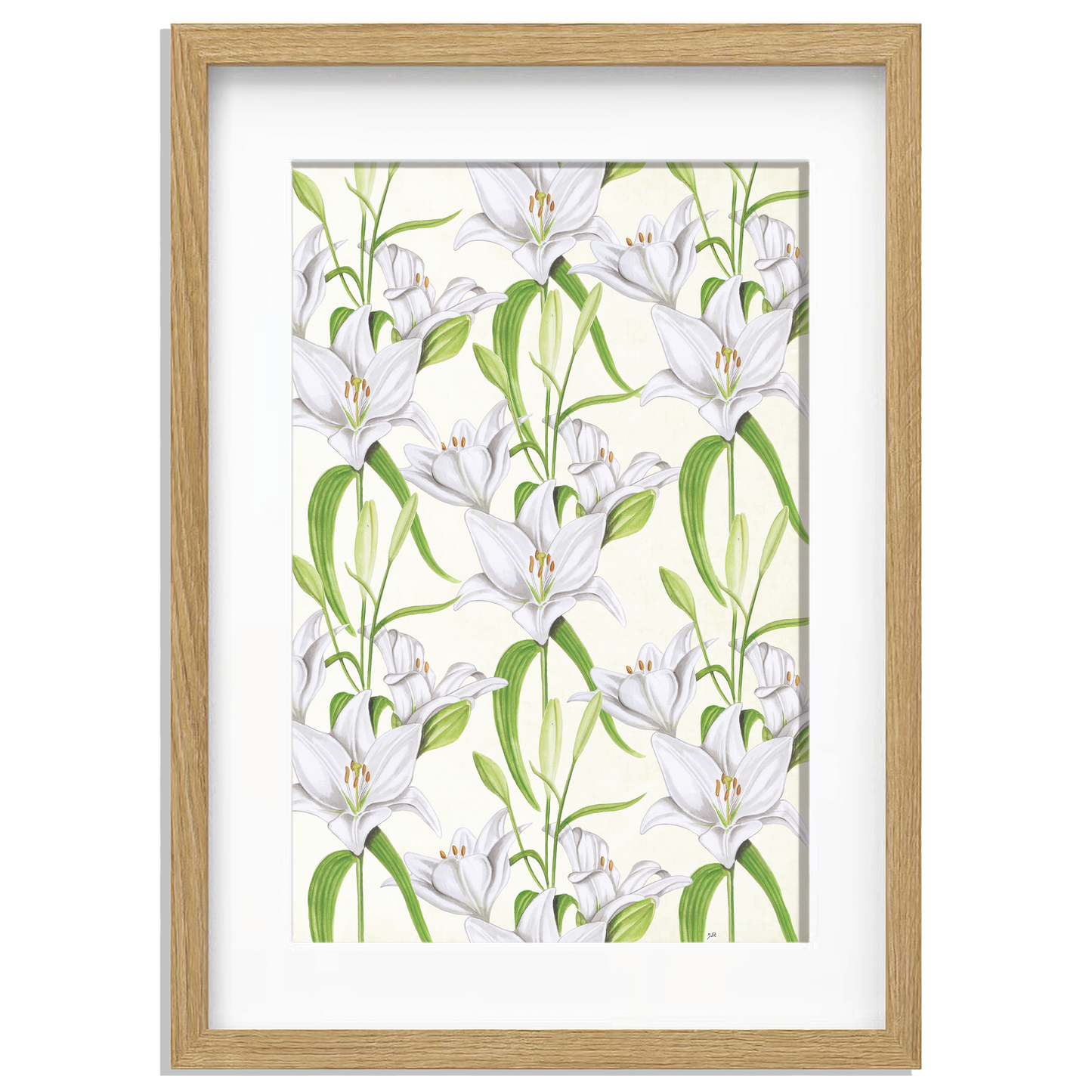Ingelijst "Witte lelies"