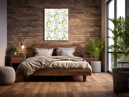 Wanddecoratie "Witte lelies"