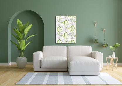 Wanddecoratie "Witte lelies"