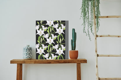 Wanddecoratie "Witte lelies in de nacht"
