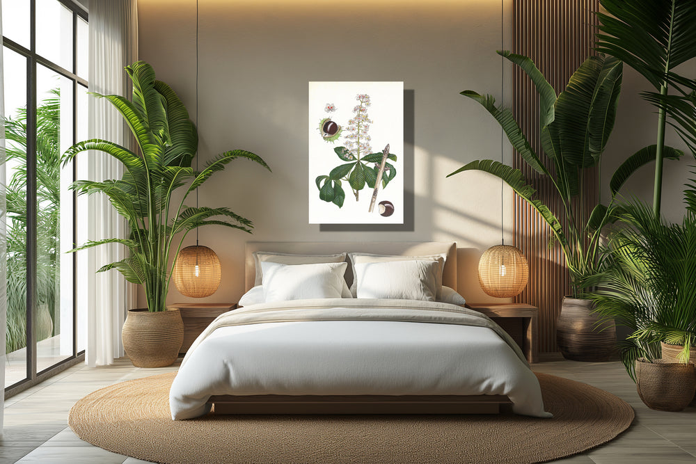 Wanddecoratie "Witte paardenkastanje, het leven van"