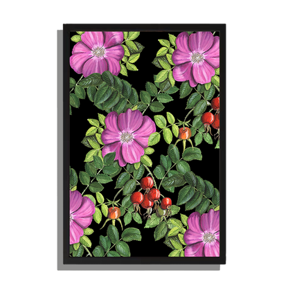 Wanddecoratie "Rozenbottels in de nacht"