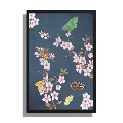 Wanddecoratie "Japanse kers in trek bij vlinders"