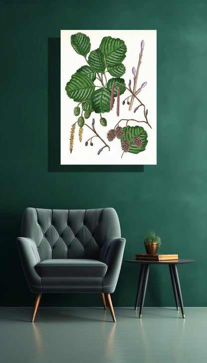 Wanddecoratie "Zwarte els, het leven van"