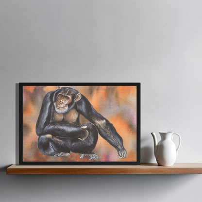 Ingelijst "Chimpansee"