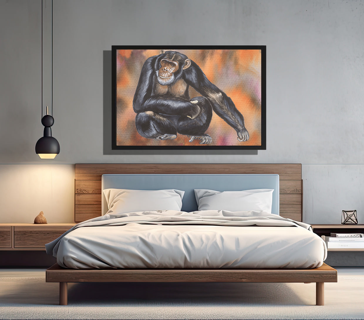 Ingelijst "Chimpansee"