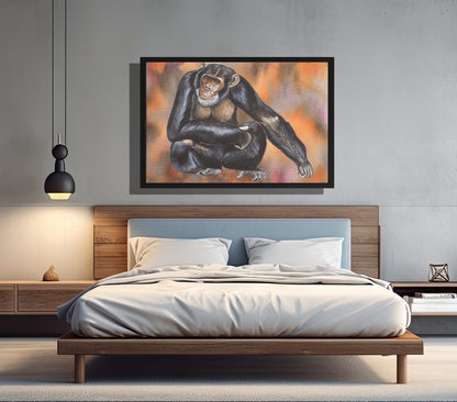 Ingelijst "Chimpansee"