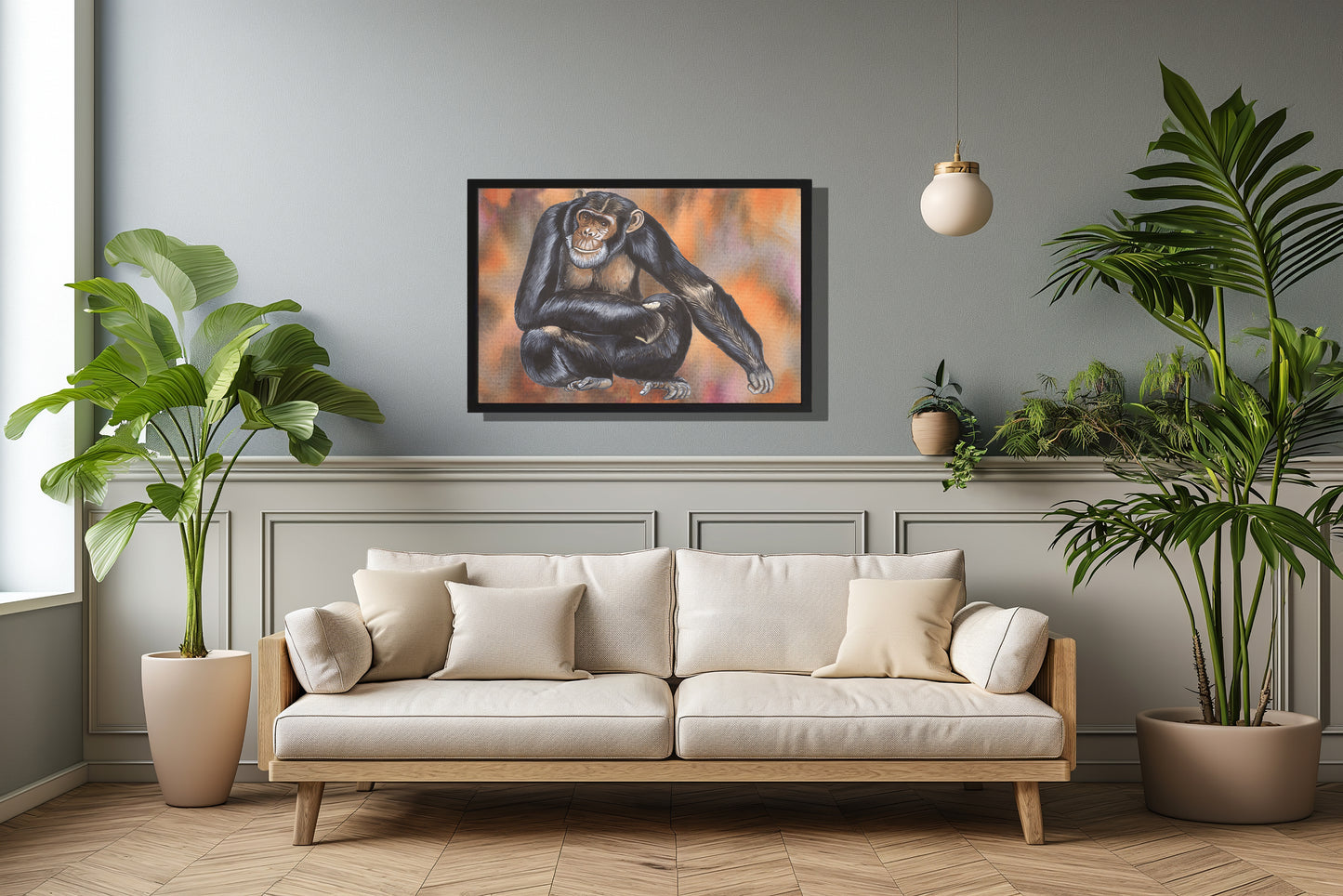 Ingelijst "Chimpansee"