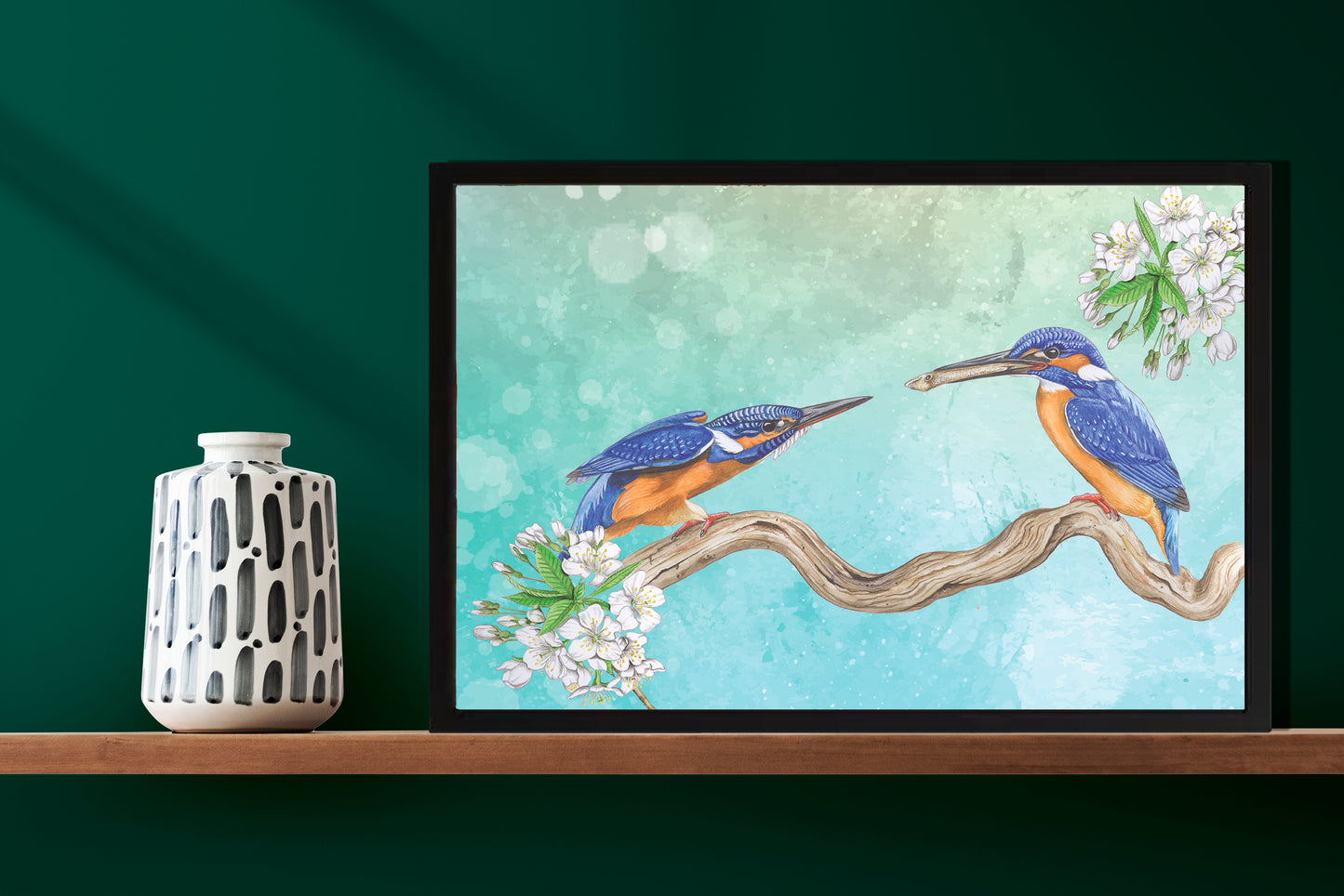 Ingelijst "IJsvogels, paringsritueel