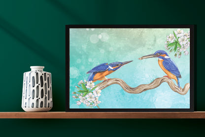 Ingelijst "IJsvogels, paringsritueel