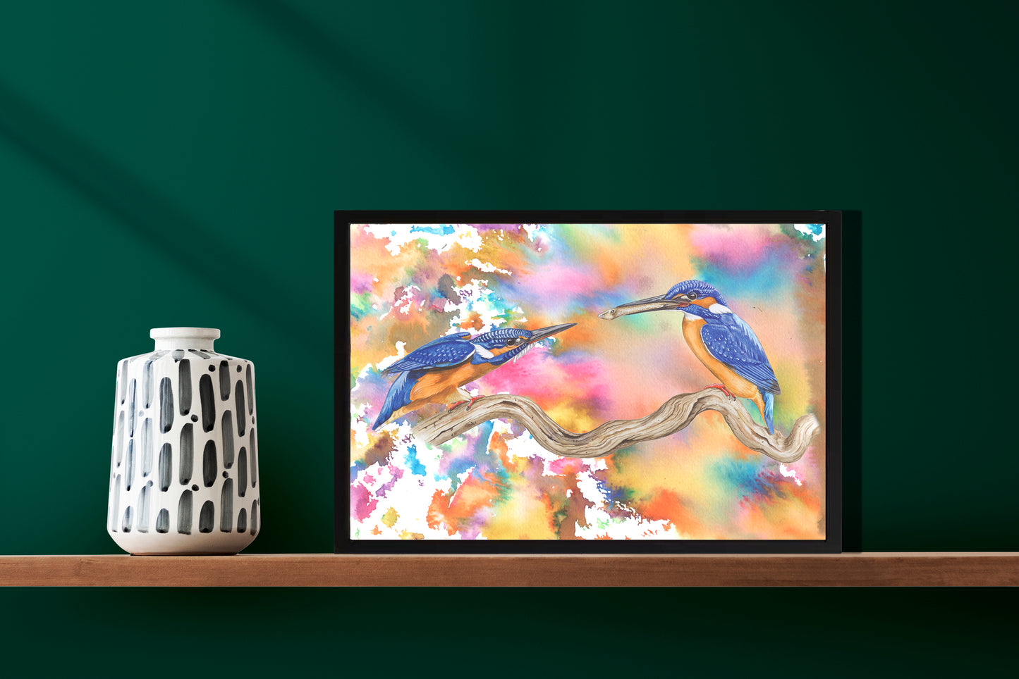 Ingelijst "IJsvogels | In een explosie van kleur"