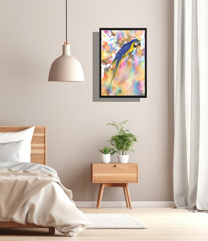 Ingelijst "Blauwe ara"