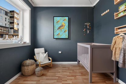 Ingelijst "Kronkelwilg met geelgorzen, vintage"