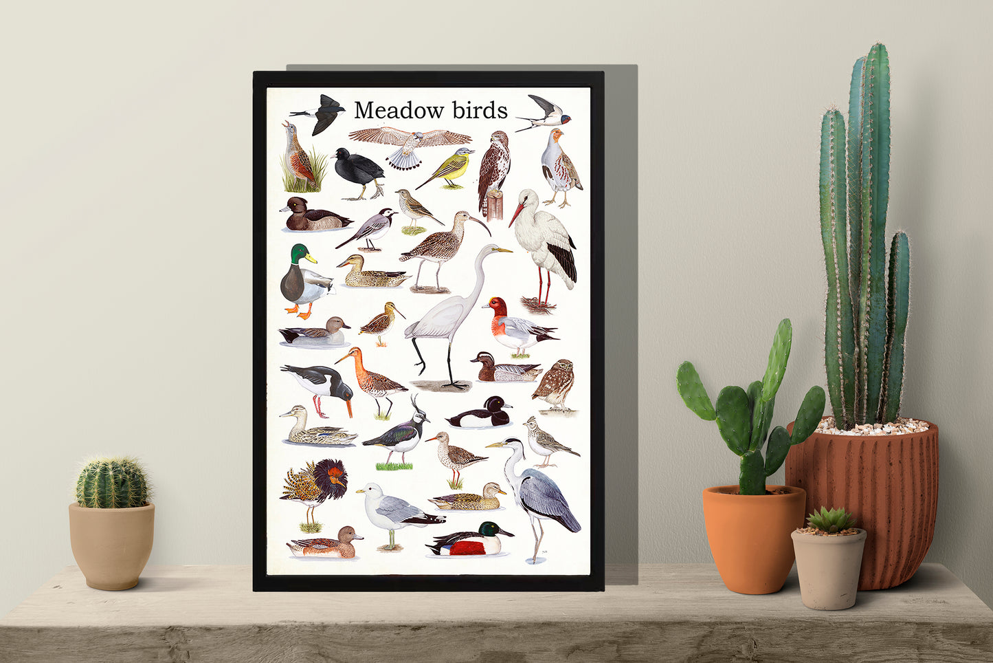 Ingelijst "Meadow Birds"