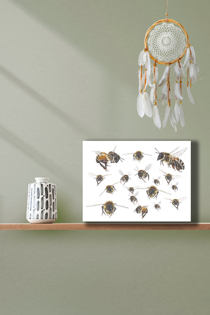 Wanddecoratie "Honingbijen in vlucht"