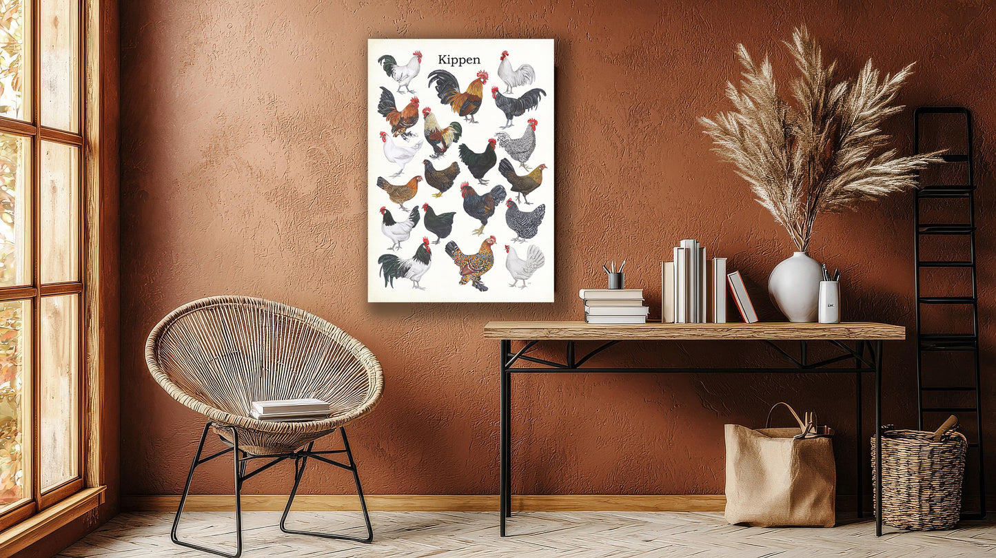 Wanddecoratie "Kippen"